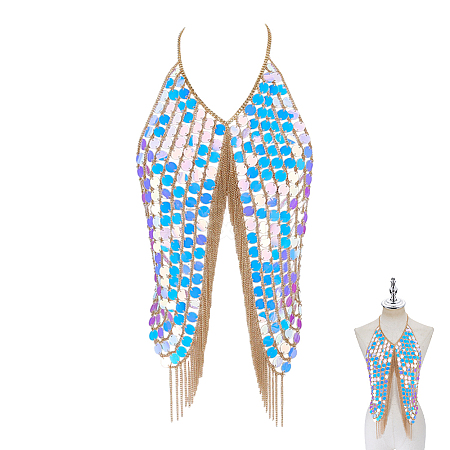 1Pc Flat Round Acrylic Sequin Body Chains AJEW-GA0010-40-1