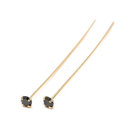 Brass Micro Pave Cubic Zirconia Stud Earring Findings CU-CBA4618-01G-08-1