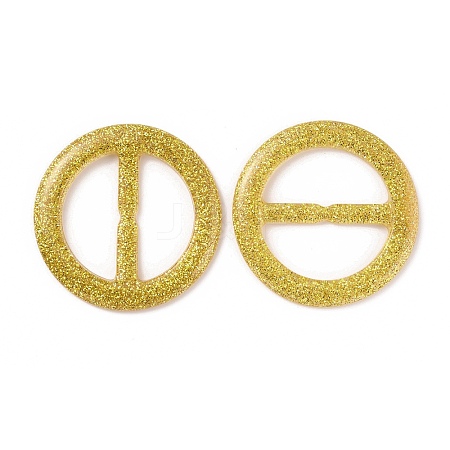 Flat Round Resin Buckle Clasps CRES-WH0013-15I-1