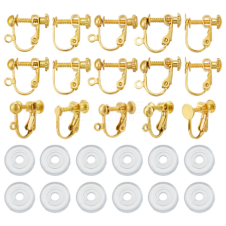 Brass Screw On Clip-on Earring Findings KK-ME0001-87-1