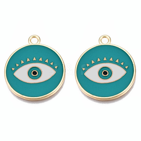Rack Plating Alloy Enamel Pendants PALLOY-N172-060B-1