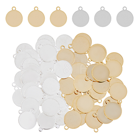 HOBBIESAY 60Pcs 2 Colors Brass Pendants KK-HY0003-39-1