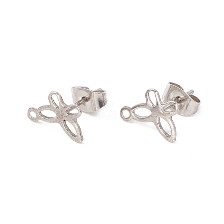 Non-Tarnish 201 Stainless Steel Stud Earring Findings STAS-G266-13P-1