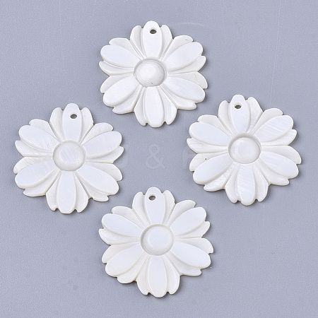 Natural Freshwater Shell Pendants SHEL-N026-31-1