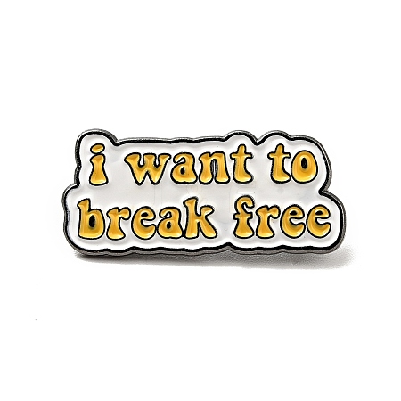 Word I Want to Break Free Enamel Pin JEWB-G018-01C-B-1