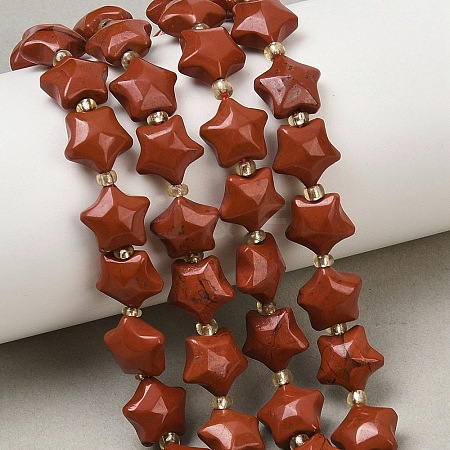 Natural Red Jasper Beads Strands G-Z080-A18-10mm-1