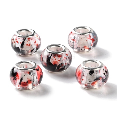 High Transparent Two-Color Copper Buckle Acrylic European Beads OACR-M024-05P-02-1