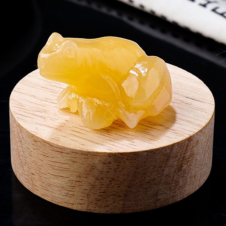 Natural Calcite Carved Healing Frog Figurines PW-WG28161-11-1