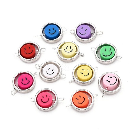 Polymer Clay Beads with CCB Plastic Frame Connector Charms CLAY-T022-35M-05-1