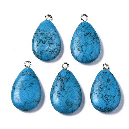 Synthetic Turquoise Pendants G-S356-14B-1