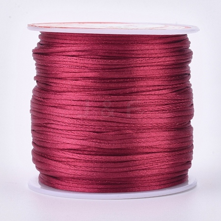 Round Nylon Satin Rattail Cord NWIR-WH0009-15A-04-1