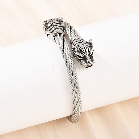 304 Stainless Steel Bangles for Men Women BJEW-H631-05A-AS-1