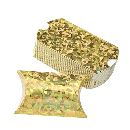 20Pcs Laser Cardboard Paper Pillow Candy Packing Boxes CON-YW0001-94B-1
