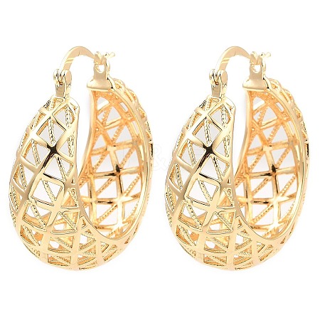 Brass Thick Hoop Earrings EJEW-I289-07KCG-1