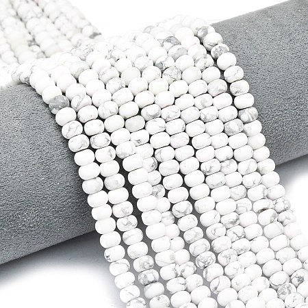 Natural Howlite Beads Strands G-P575-A32-6x4mm-1