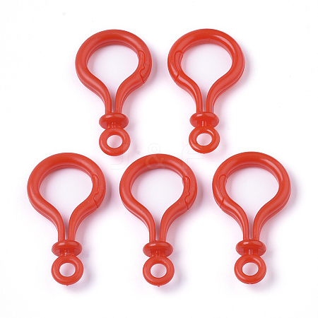 Opaque Solid Color Bulb Shaped Plastic Push Gate Snap Keychain Clasp Findings LS-KY-T021-01I-1