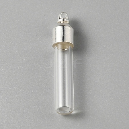 Clear Glass Tube Wish Bottle Pendants FIND-WH0002-46B-1