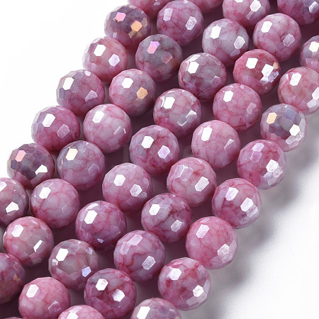 Opaque Baking Painted Glass Beads Strands EGLA-N006-005C-1