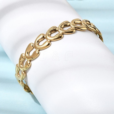 304 Stainless Steel Cuff Bracelets for Women BJEW-C136-01G-1