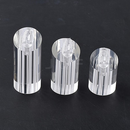 3Pcs 3 Sizes Column Jewelry Ring Display Stands RDIS-WH0016-16-1