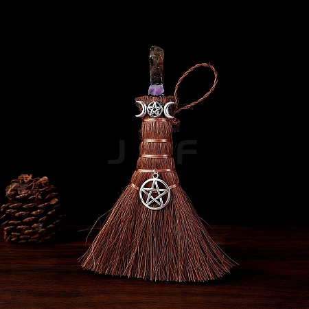 Natural Smoky Quartz Witch Brooms Pendant Decorations PW-WG0D0C3-03-1