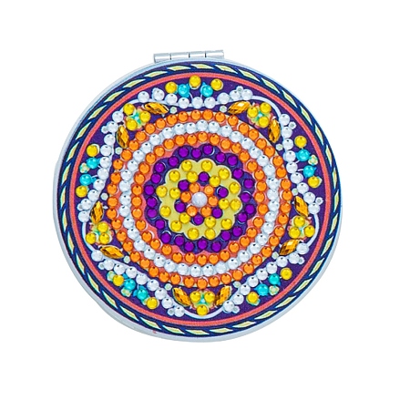 Mandala Flower DIY Diamond Painting Mirror Kits DIAM-PW0010-02B-1