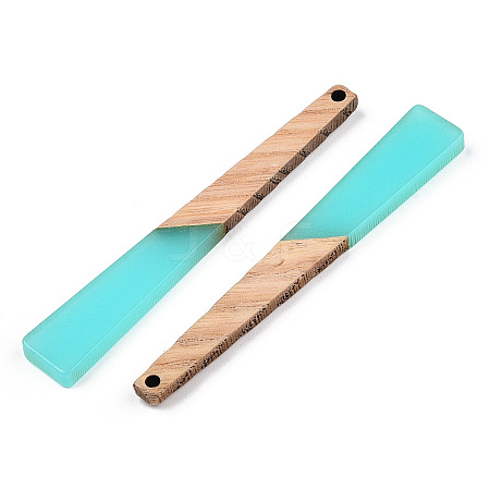 Translucent Resin & Walnut Wood Big Pendants RESI-N025-036-B01-1