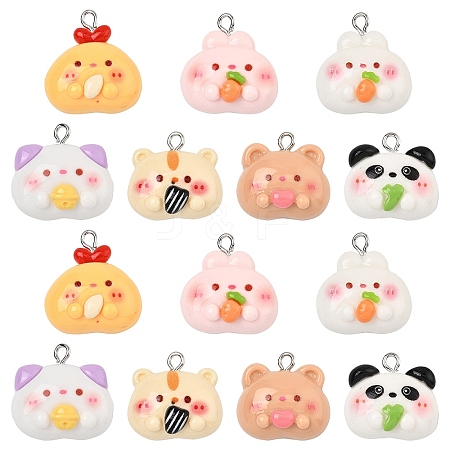 20Pcs Opaque Resin Pendants RESI-YW0005-60-1