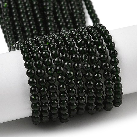 Synthetic Green Goldstone Beads Strands G-G189-B03-03-1