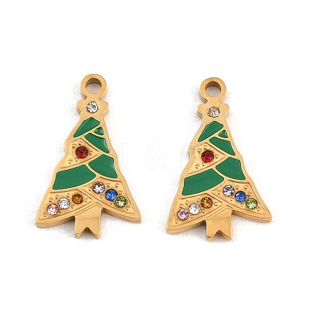 Christmas 304 Stainless Steel Enamel Pendants SA-CBA85C0-02A-G-1