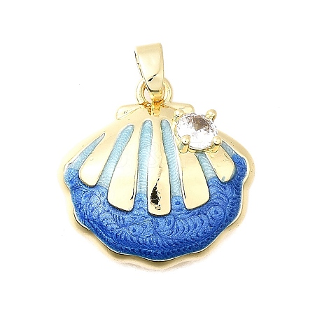 Brass Micro Pave Cubic Zirconia Pendants KK-P336-23G-01-1