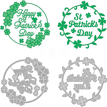 2Pcs 2 Styles Saint Patrick's Day Carbon Steel Cutting Dies Stencils DIY-WH0309-725-1