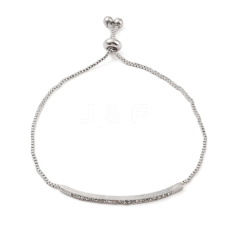 Alloy Crystal Rhinestone Box Chain Slider Bracelets BJEW-F469-01P-1