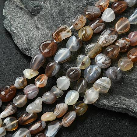 Natural Botswana Agate Nuggets Beads Strands G-L154-03-1