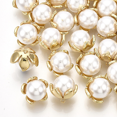 ABS Plastic Imitation Pearl Charms KK-T035-138-1