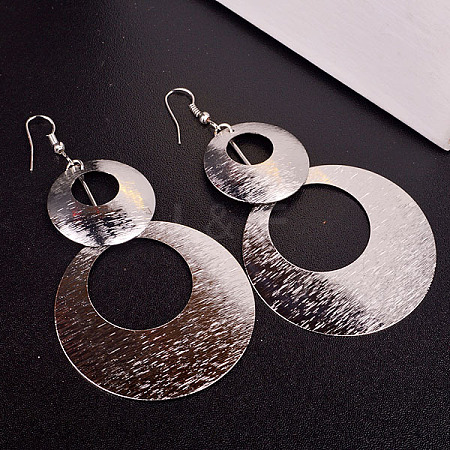Flat Round Alloy Dangle Earrings FS-WG78CBA-02-1
