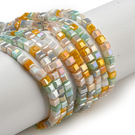 Electroplate Glass Beads Strands EGLA-F121-FR-B02-1