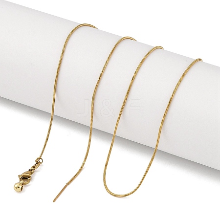 Ion Plaing(IP) 304 Stainless Round Snake Chain Necklaces X-NJEW-Q003-01G-1