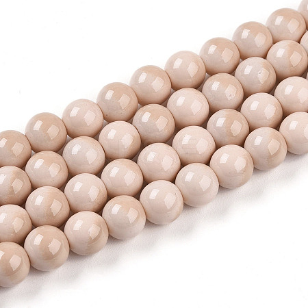 Baking Paint Glass Beads Strands DGLA-N012-8mm-07-1
