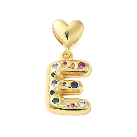 Rack Plating Brass Micro Pave Clear Cubic Zirconia Perdants KK-C067-12G-E-1