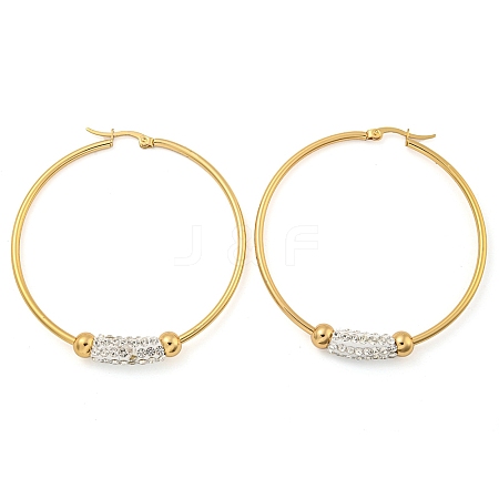 PVD Vacuum Plating 202 Stainless Steel Hoop Earrings EJEW-H003-44G-04-1