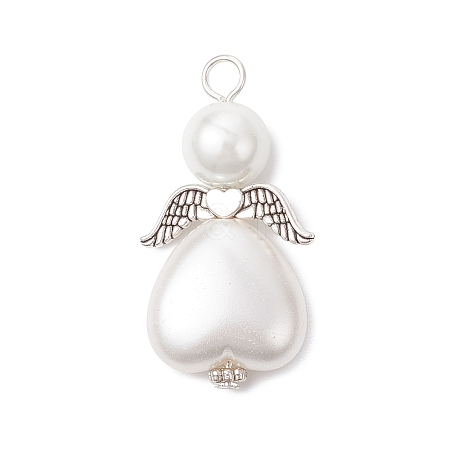 50Pcs ABS Plastic Imitation Pearl & Glass Pearl Pendants PALLOY-JF04039-02-1