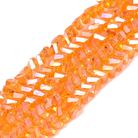 Electroplate Transparent Glass Beads Strands EGLA-Q139-01A-A09-1