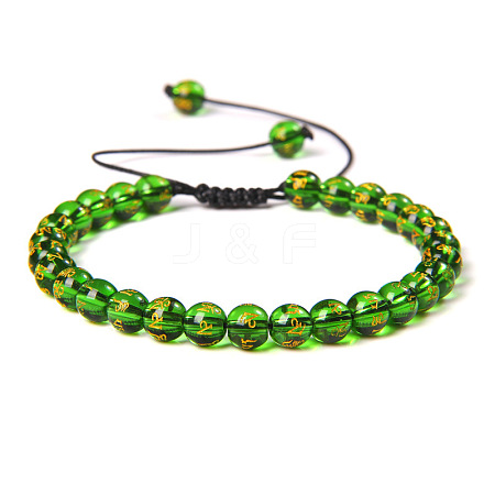 Natural Quartz Round Bead Adjustable Braided Bracelets UO3136-31-1