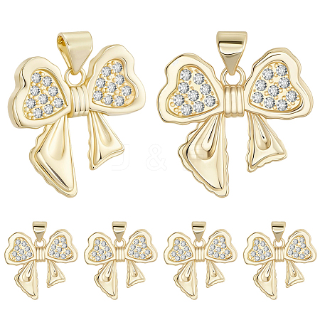 8Pcs Brass Micro Pave Cubic Zirconia Pendants KK-BBC0020-49-1