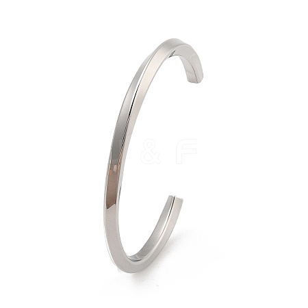 304 Stainless Steel Cuff Bangles for Women BJEW-K252-05P-1