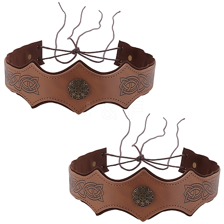 PU Leather & Alloy Headbands Hair Accessories for Women Girls OHAR-CL0001-03-1