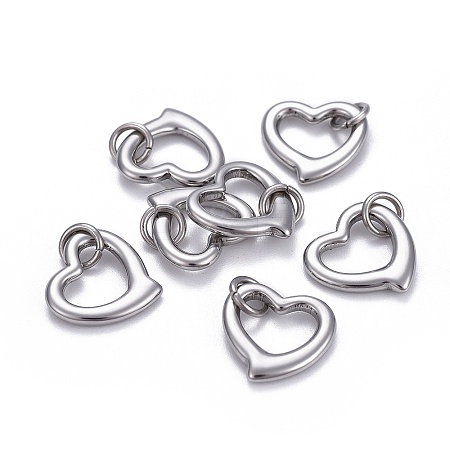 Non-Tarnish 304 Stainless Steel Open Heart Charms LS-STAS-L218-14P-1