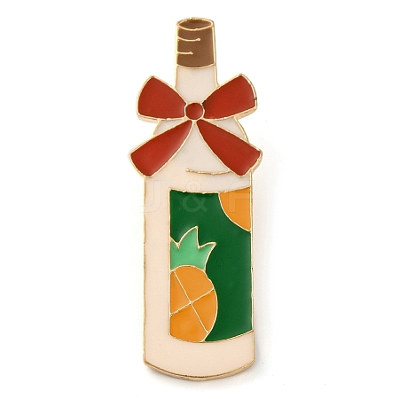 Wine Bottle Shaped Enamel Pins JEWB-S024-01A-1