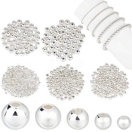 500Pcs 5 Styles Rack Plating Brass Beads KK-BBC0023-24S-1